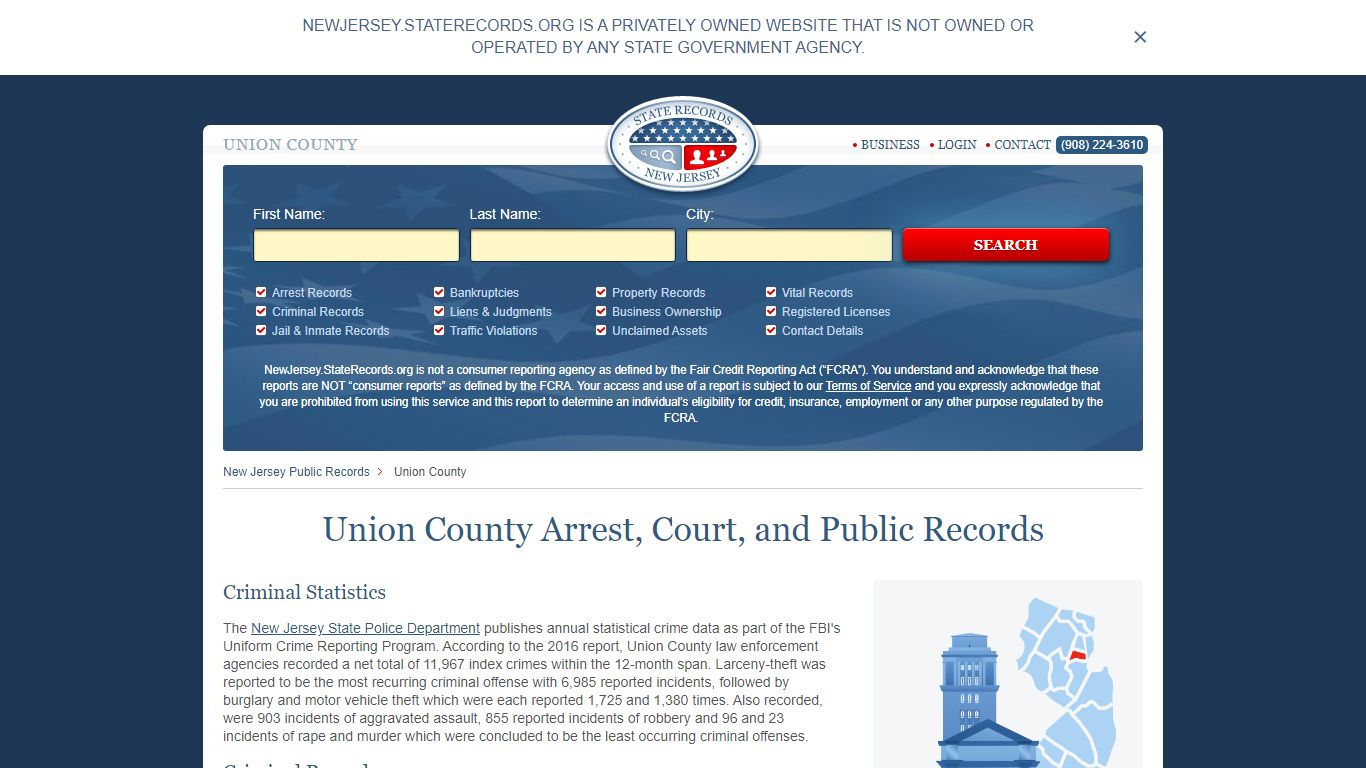 Union County Arrest, Court, and Public Records